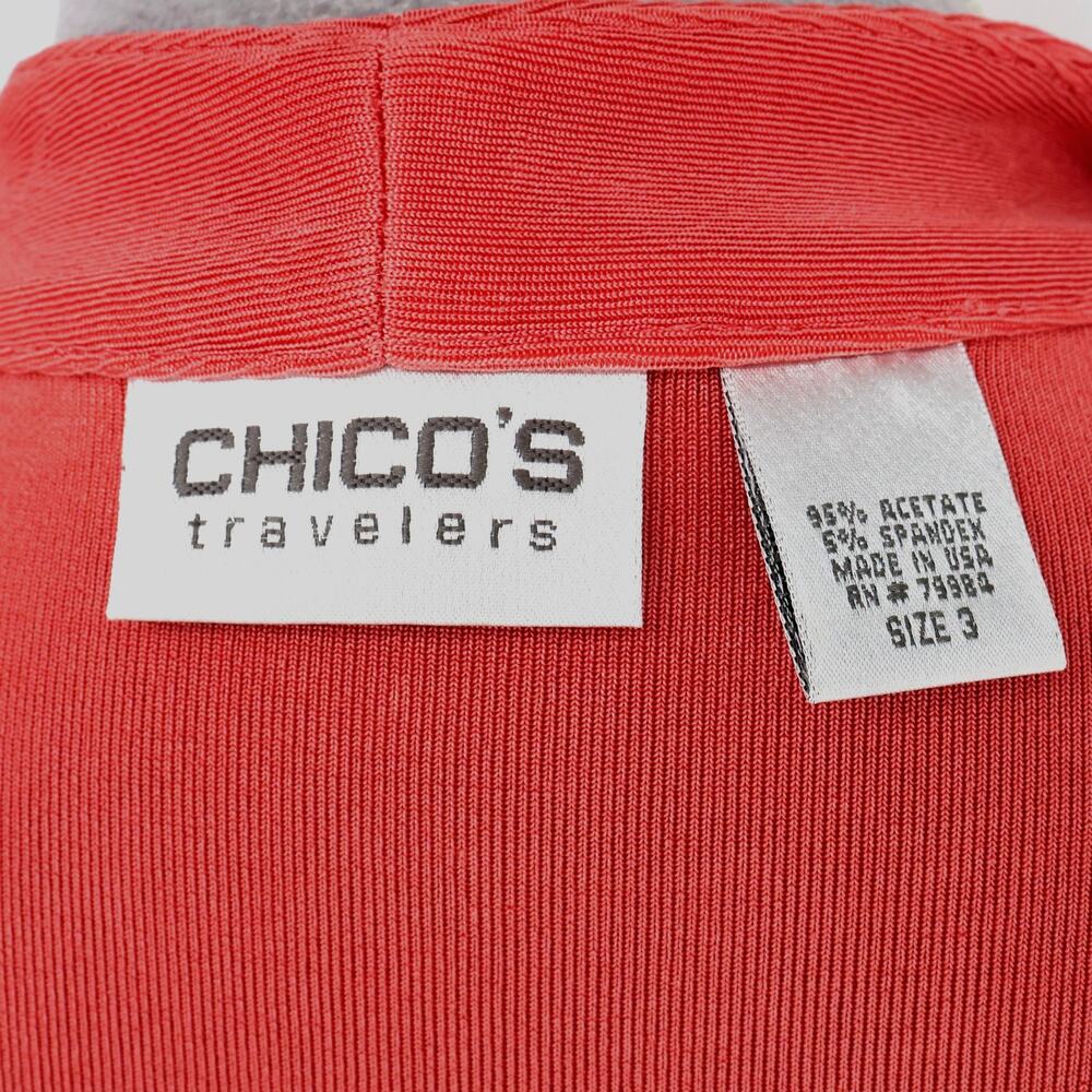 Chicos Travelers 3 Sweater Set Womens XL 16 Pale Orange Cardigan n Tank 2 Piece - Picture 13 of 16